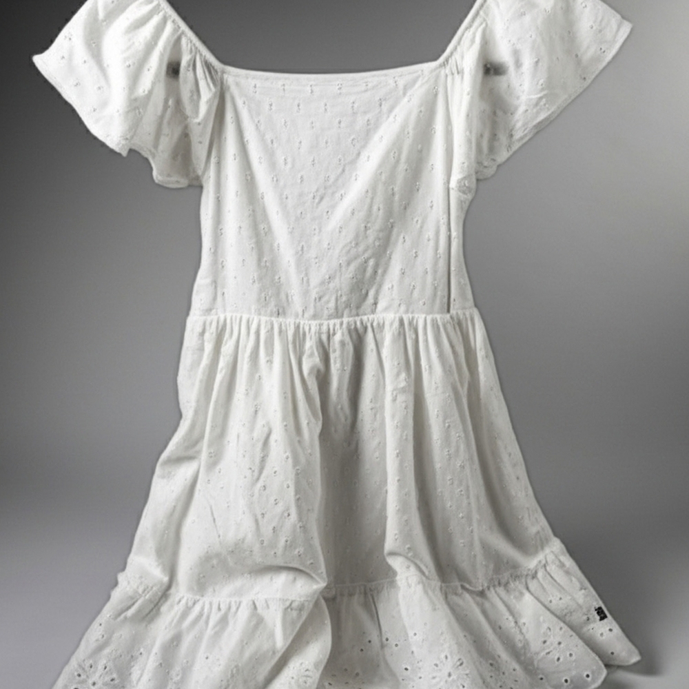 GAP White Eyelet Casual Kids Dress (Size L/10-12) - Picture 5 of 8